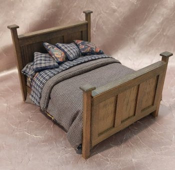 Modern Paneled Bed, Dressed, WN