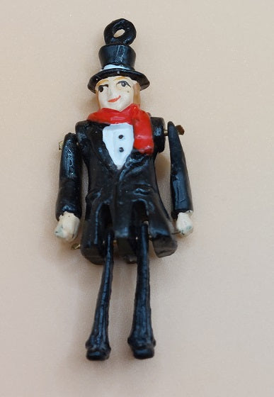 Man Caroler, Jointed & Handpainted Metal