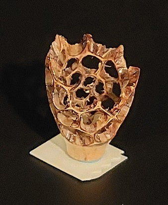 Carved Vase From Peach Pit