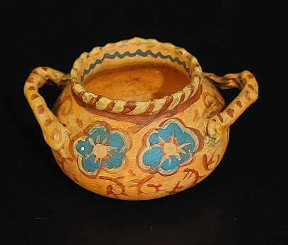 Native American Double Handle Pot, Floral