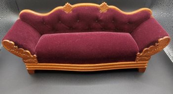 Duncan Phyfe Sofa, Burgundy Velour