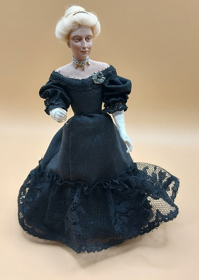 Vintage Doll, Lady in Black Gown