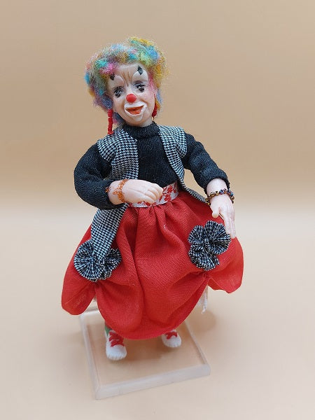 Mrs. Clown Doll with Stand