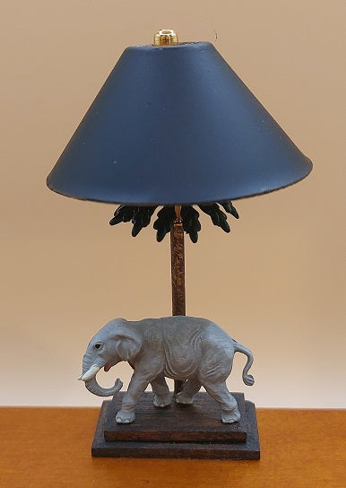 Elephant Lamp w/ Black Shade