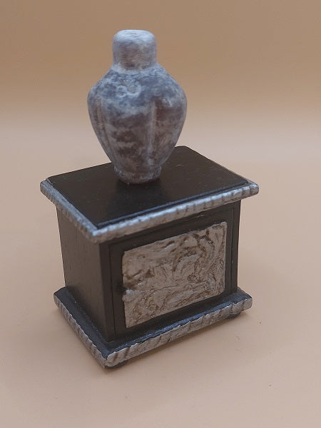 Side Table with Stone Vase