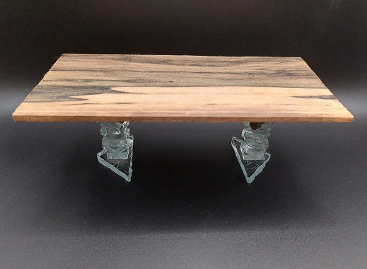 Exotic Modern Wood Table, Glass