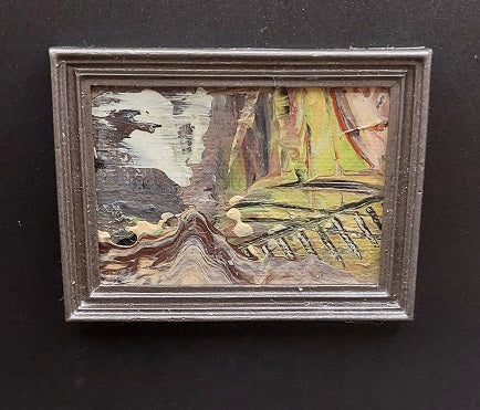 Framed Oil Painting, Palm Leaf