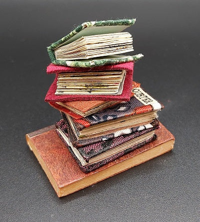 Stack of Vintage Books, Open