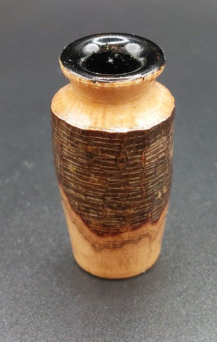 Turned 2 Tone Hollow Vase, Bark