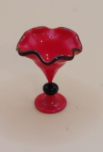 Compote Bowl, Red, Blown Glass