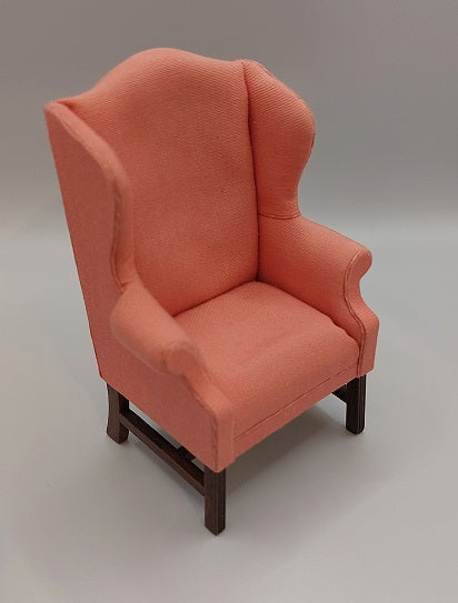 Vintage English Wing Chair, Peach