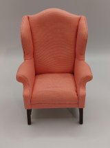 Vintage English Wing Chair, Peach