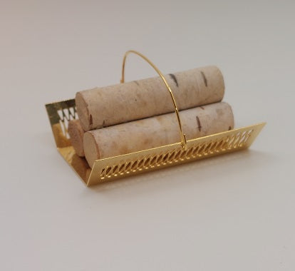 Brass Log Carrier with Logs