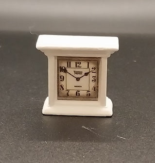 1/2" Scale White Mantle Clock