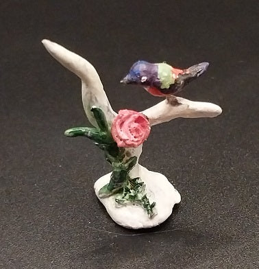 Bird on Branch Figurine, Handsculpted