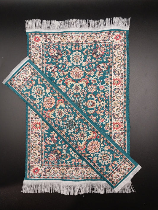 Rug & Runner, Rectangle, Teal & Coral