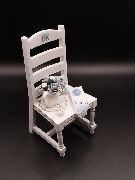 Decorated Shabby Chic Chair, Blue