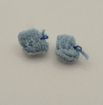 1/4" Scale Baby Booties, Blue, Handmade