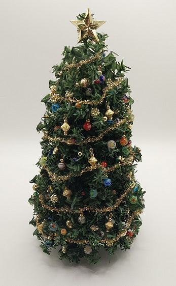 Christmas Tree, Traditional with Assorted Ornaments & Lights