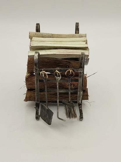 Fireplace Log Holder & Tools