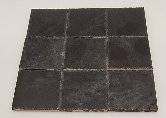 Large Black Ceramic Tiles, 3/4"