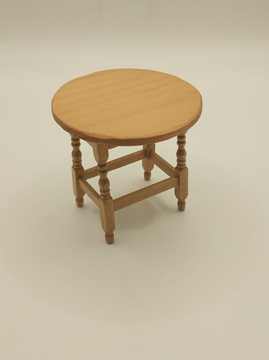 Small Colonial Round Table, Signed