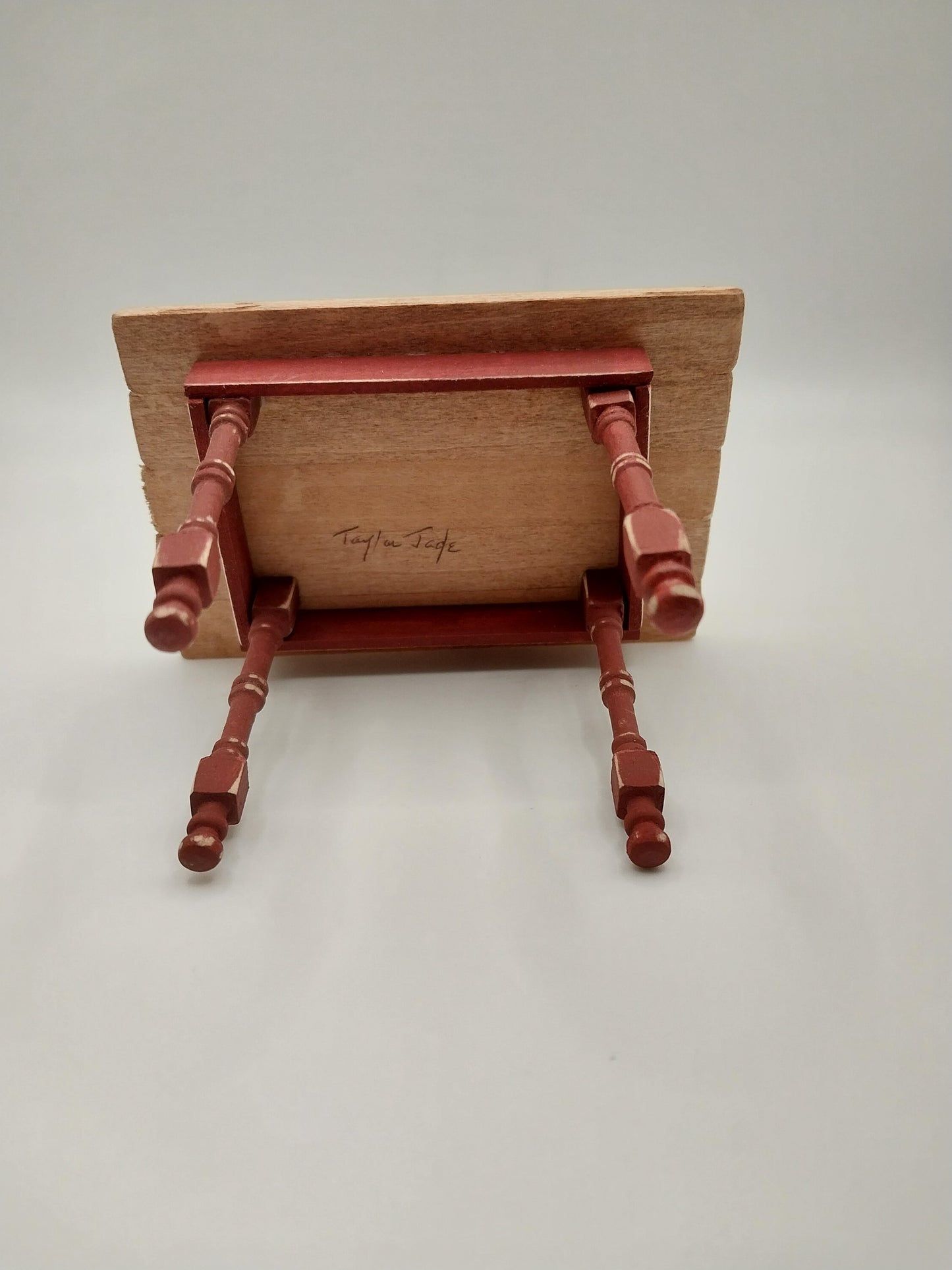 Colonial Kitchen Table & 2 Chairs, Red & Natural