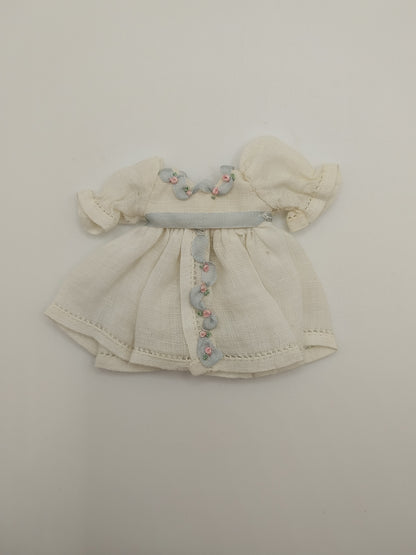 Little Girl Linen Dress with Blue Ribbon