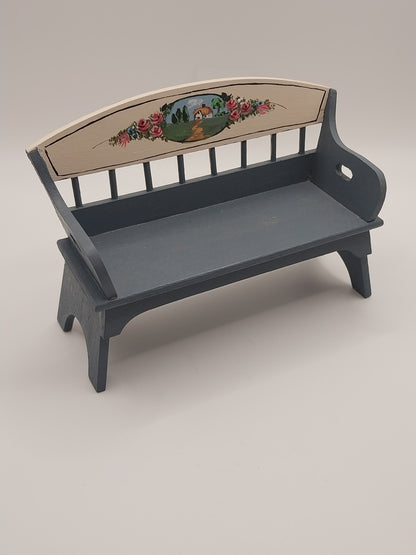 Handpainted Bench, Blue, Jan Kern