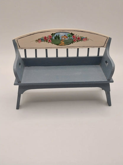 Handpainted Bench, Blue, Jan Kern