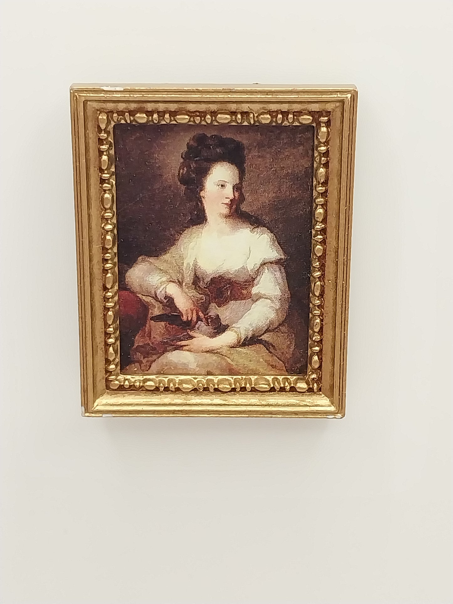 Framed Print, 1700's Lady Sitting, Gold