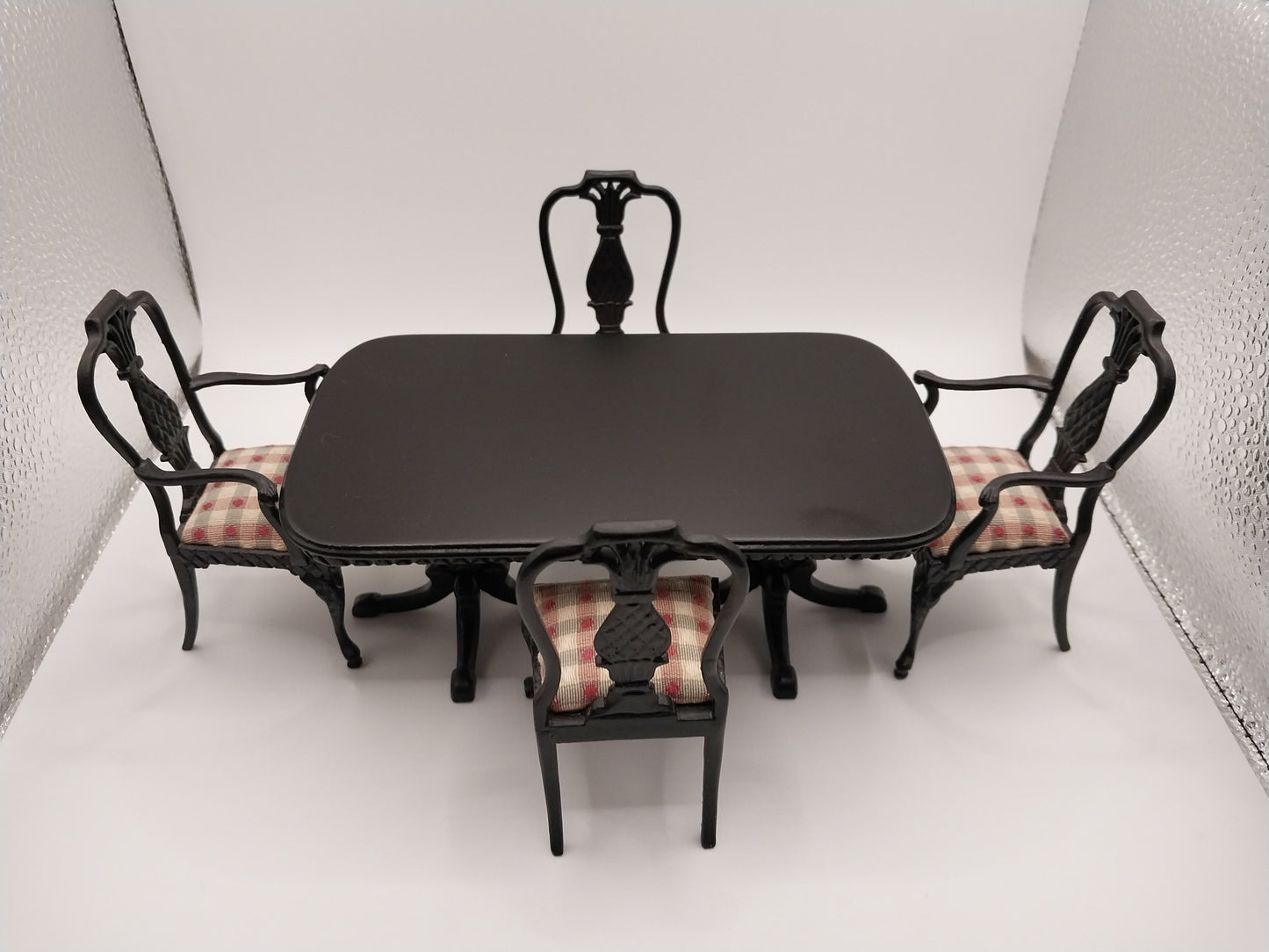 Martinique Double Pedestal Dining Room Set, Black, 5pc