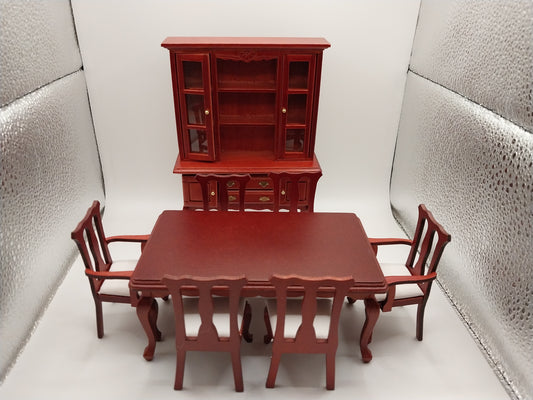 Dining Set, 8pc, White, Mahogany