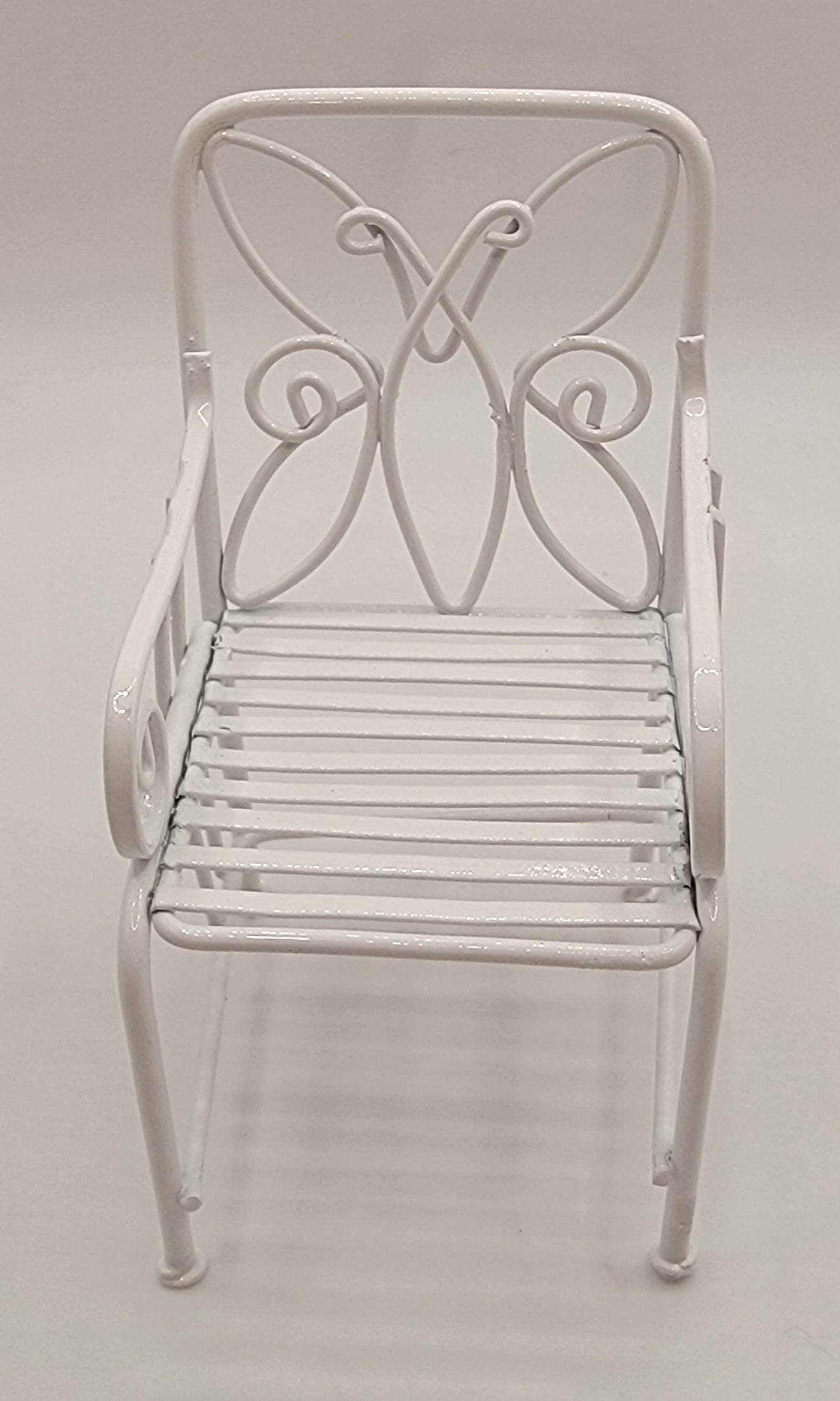 White Wire Wicker Butterfly Chair