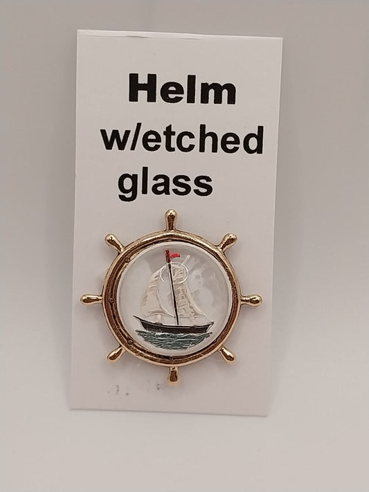 Helm with Etched Glass Ship