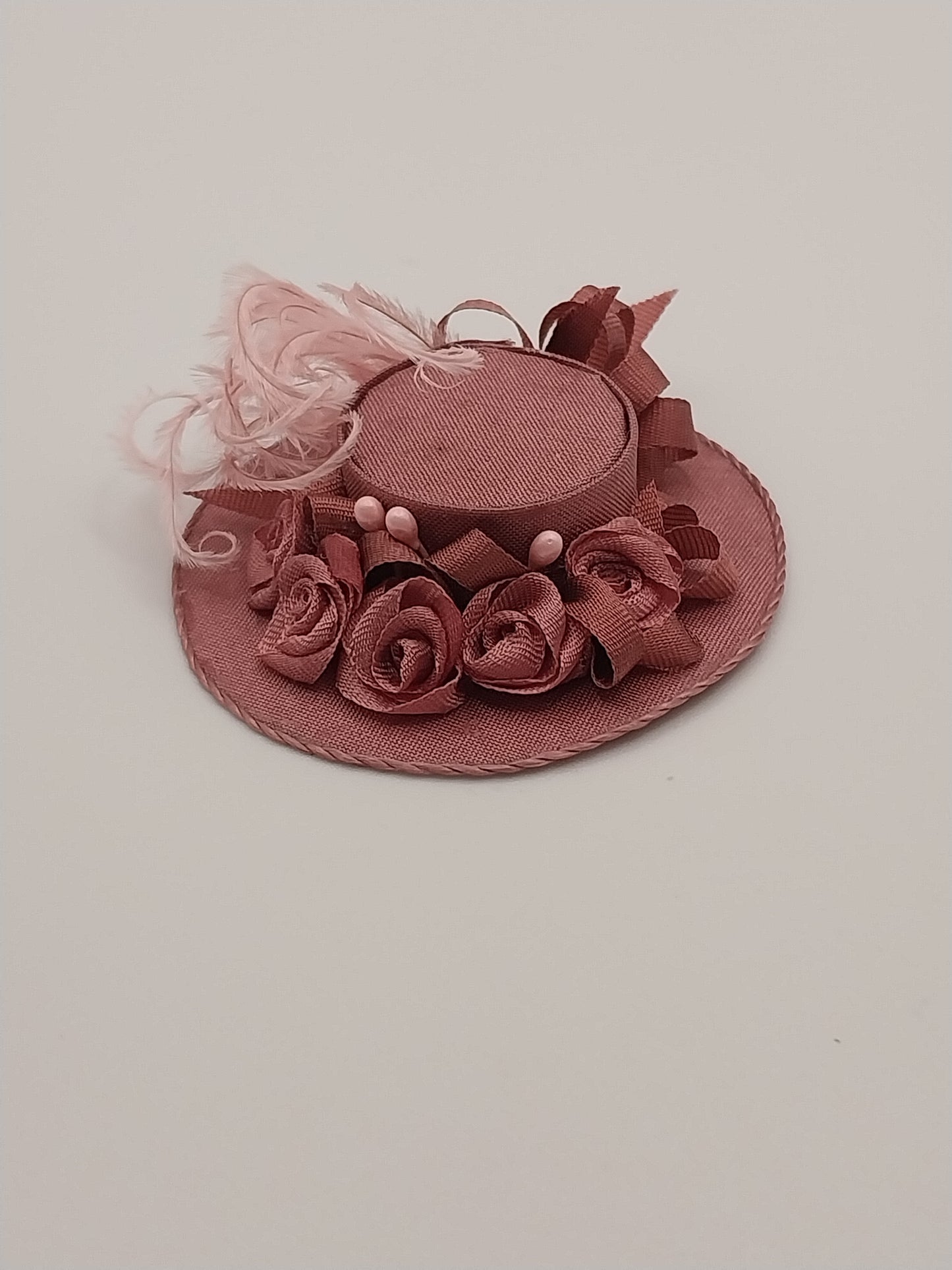 Silk Victorian Ladies Hat, Rose with Rose Trim