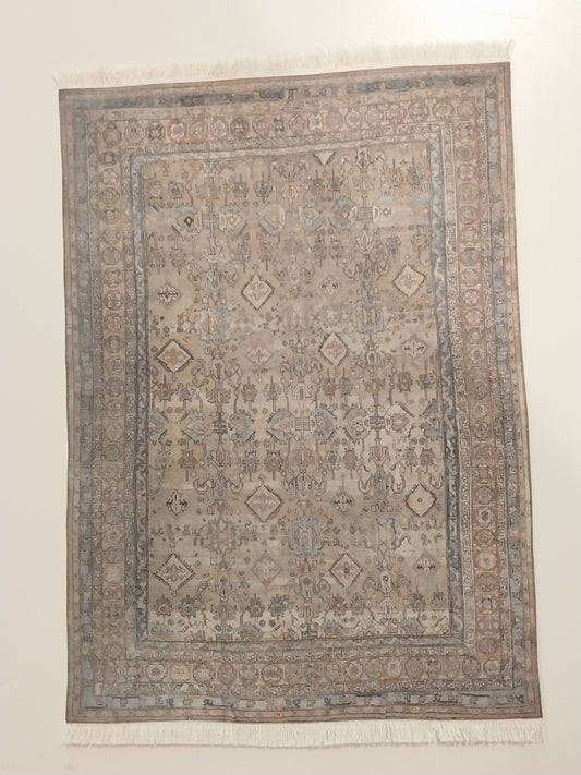 Rug, Greens,Tans, Blues