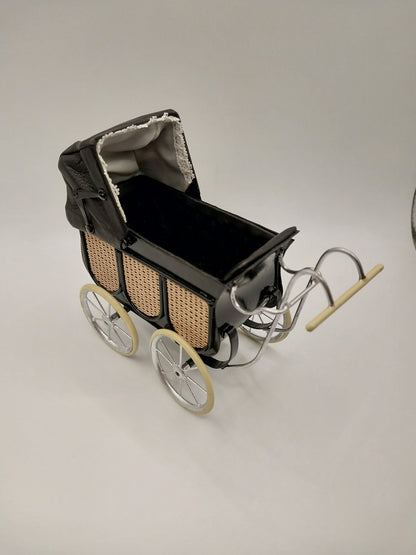 Victorian Leather & Wicker Pram