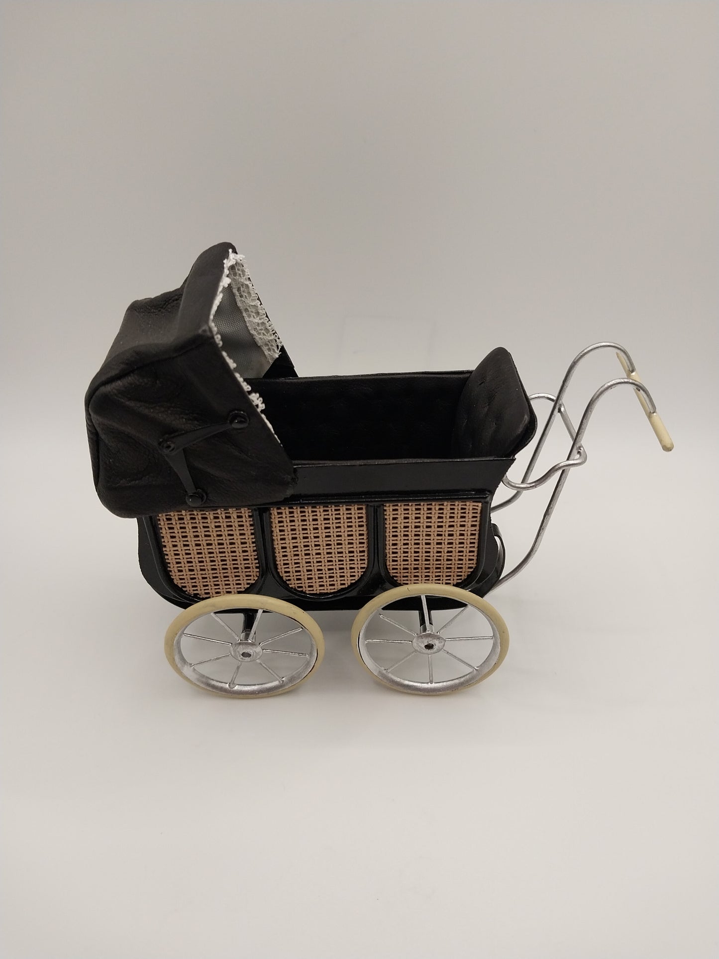 Victorian Leather & Wicker Pram