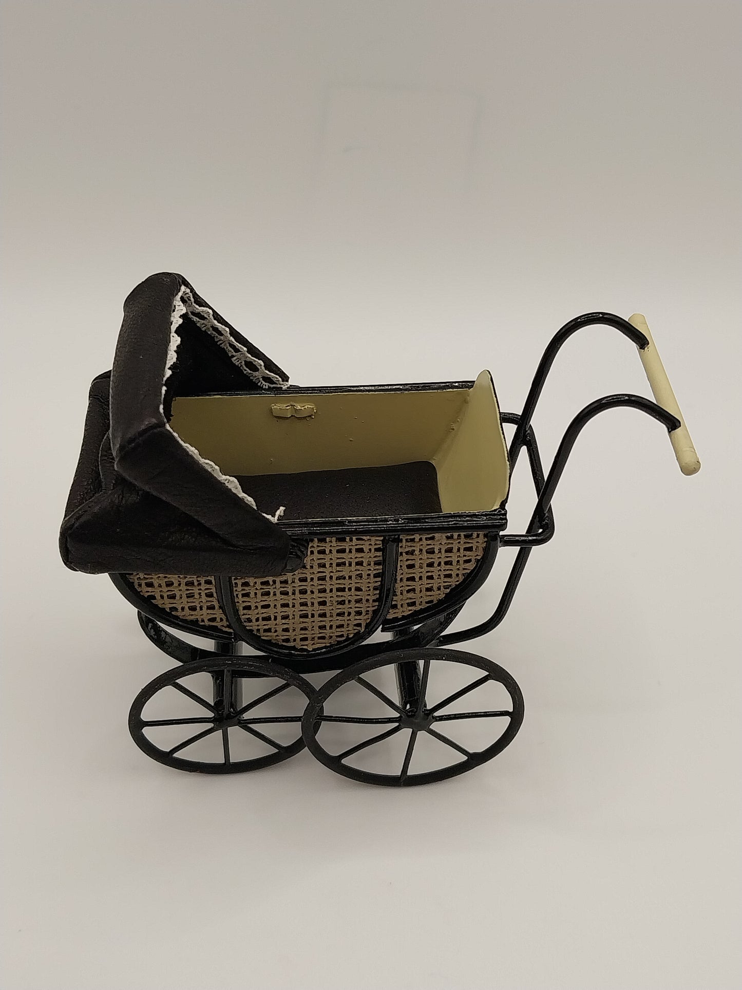 Dolls Leather & Wicker Pram