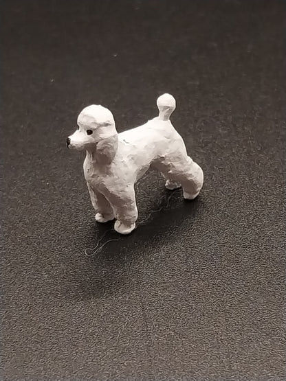 1/2" Scale Toy Poodle, White, Standing