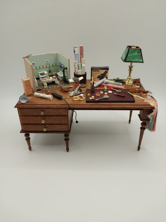 Dollhouse Work Table with Accessories