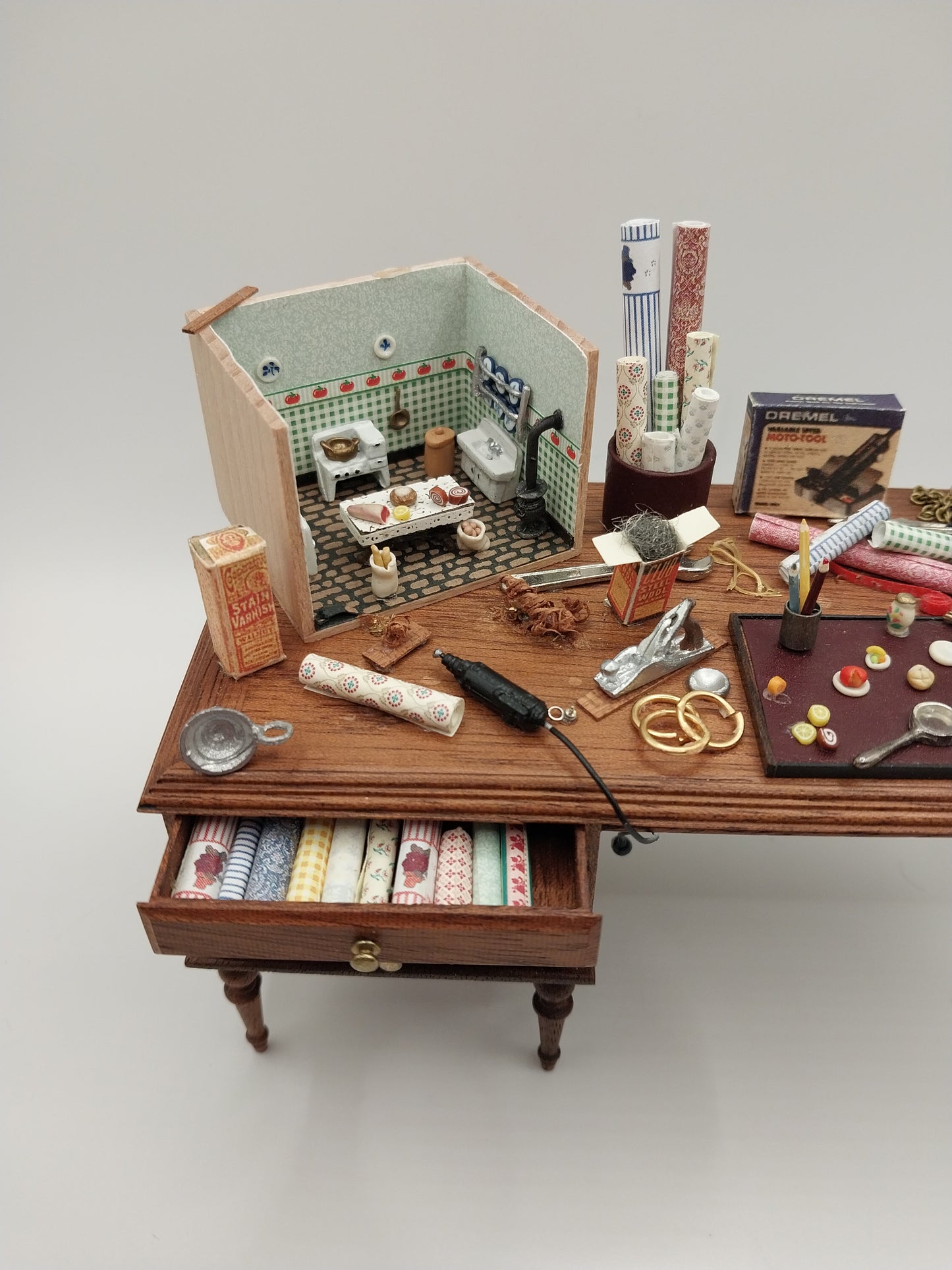 Dollhouse Work Table with Accessories