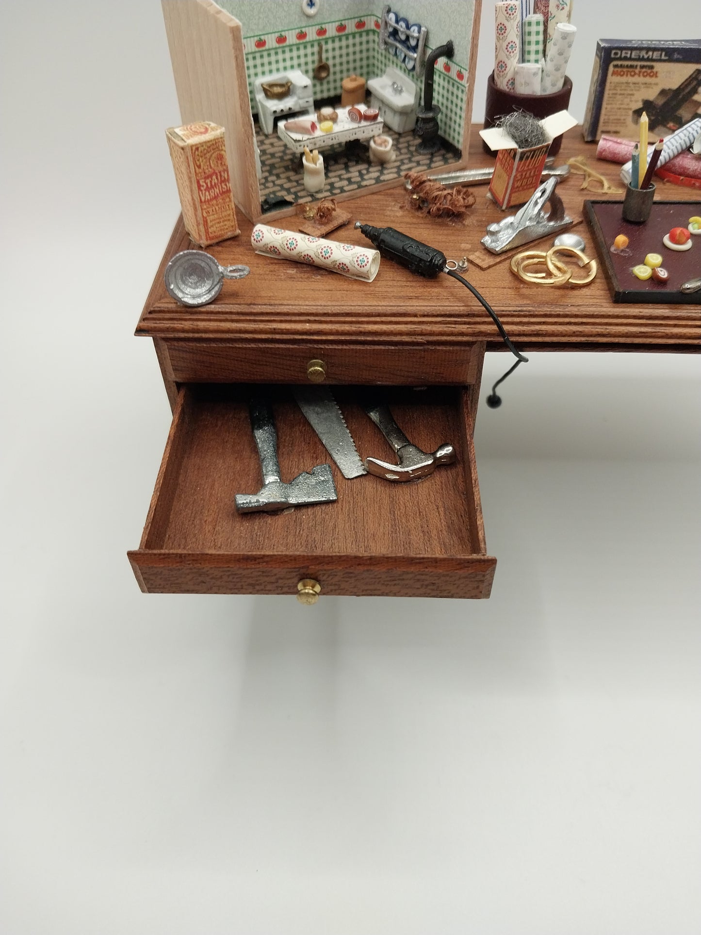 Dollhouse Work Table with Accessories