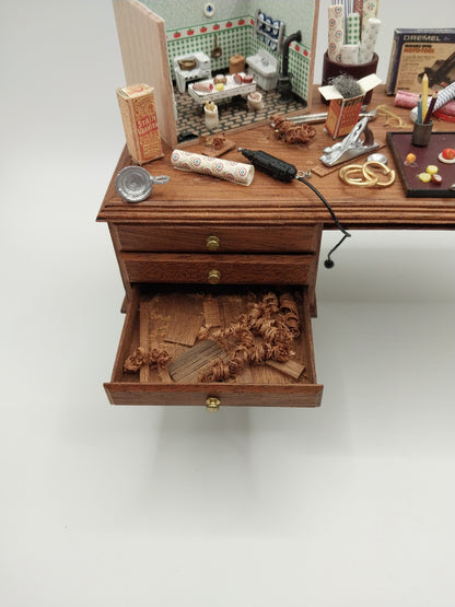 Dollhouse Work Table with Accessories