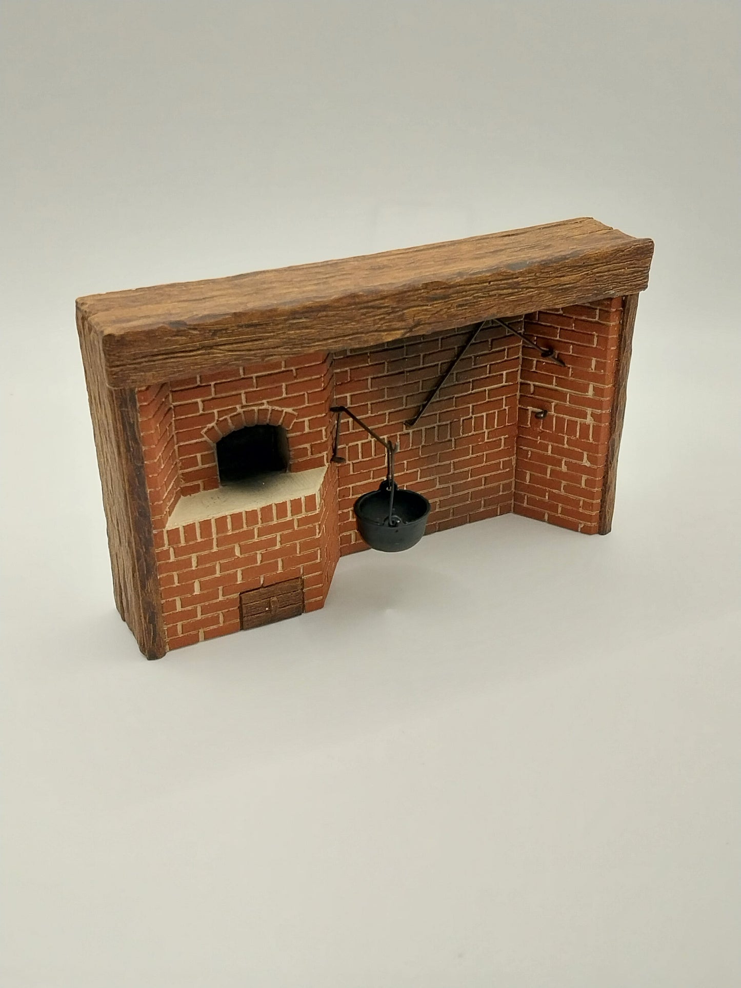 1/2" Scale Colonial Walk In Kitchen Fireplace