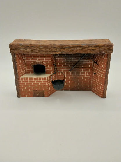 1/2" Scale Colonial Walk In Kitchen Fireplace