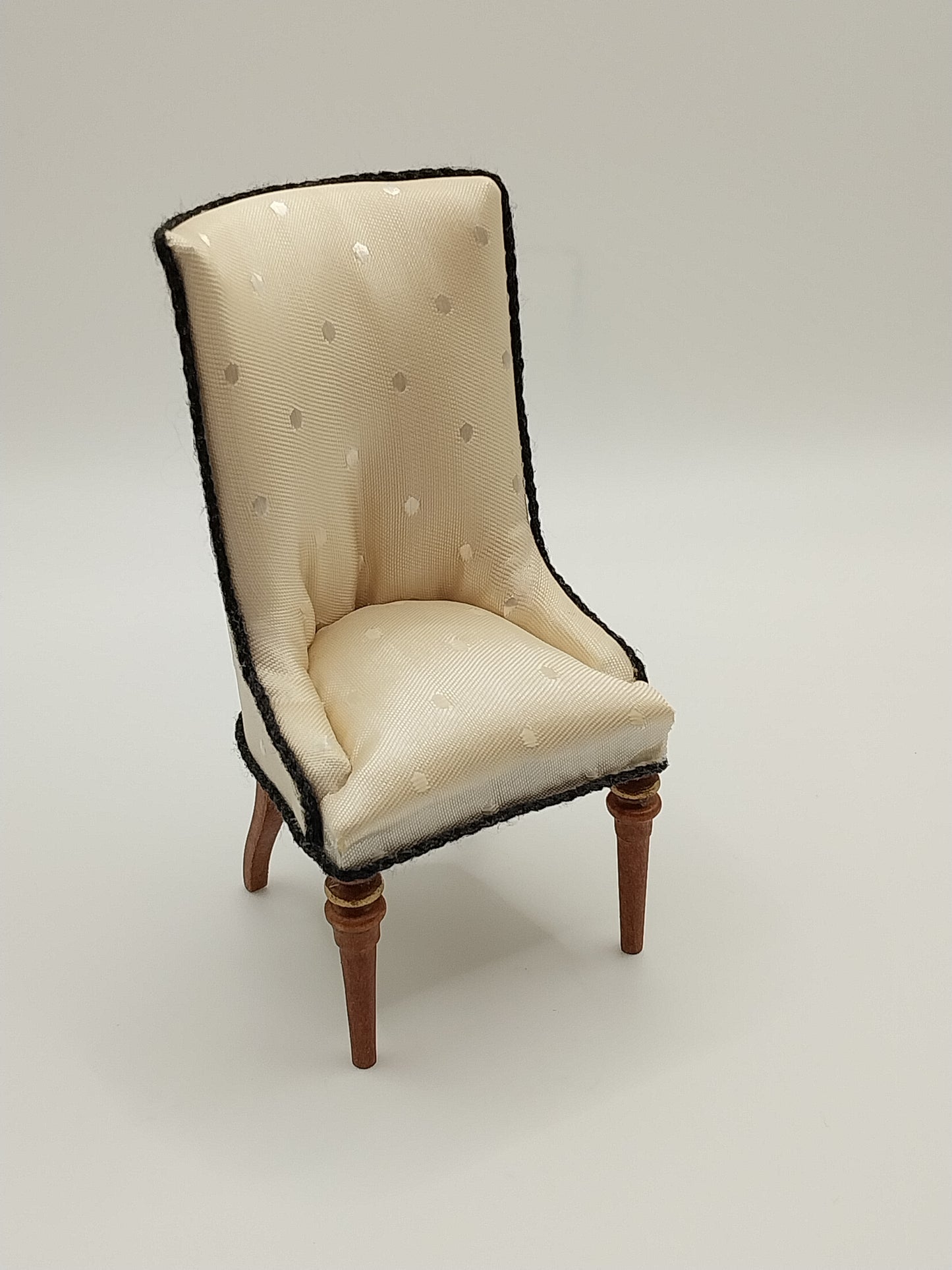 Classic Design Side Chair, Walnut & Gold