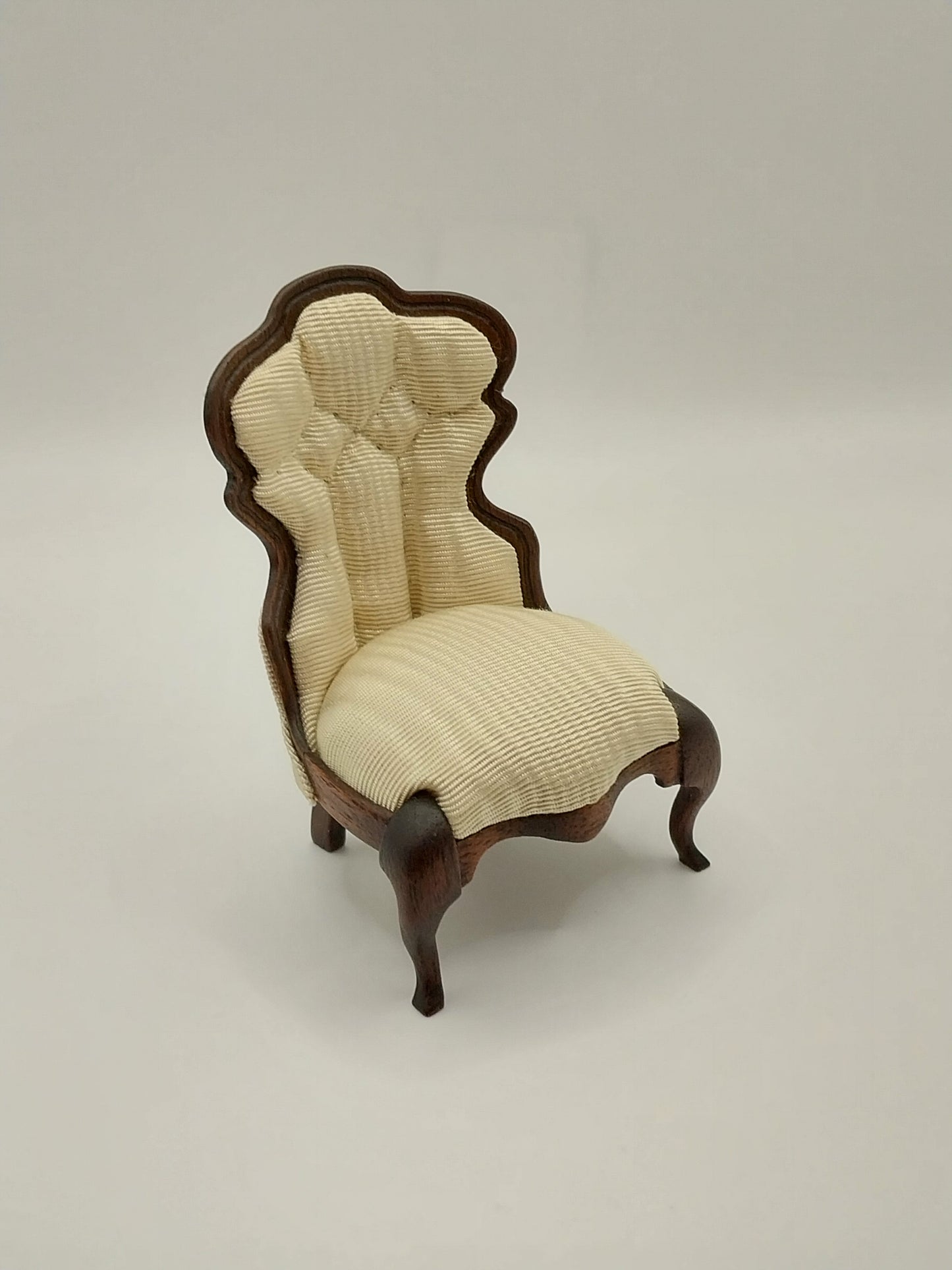 Victorian Side Chair, Cream Moire