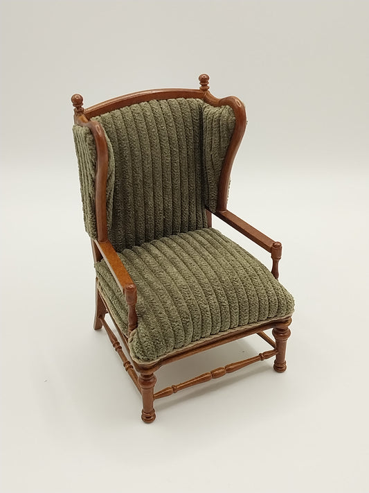 Colonial Wing Chair, WN/Green